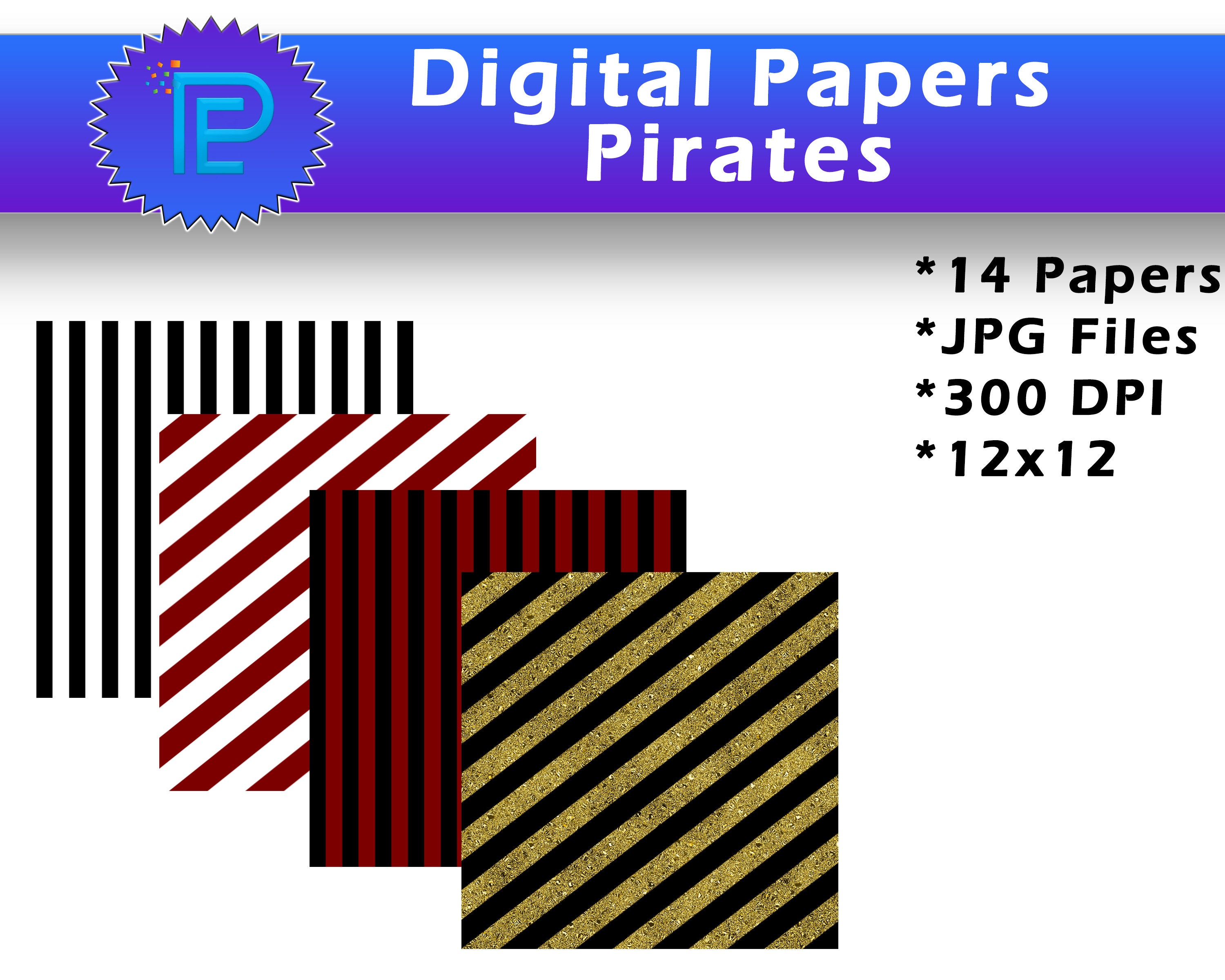 Pirate Digital Paper // Pirate Themed // Digital Papers // Digital ...