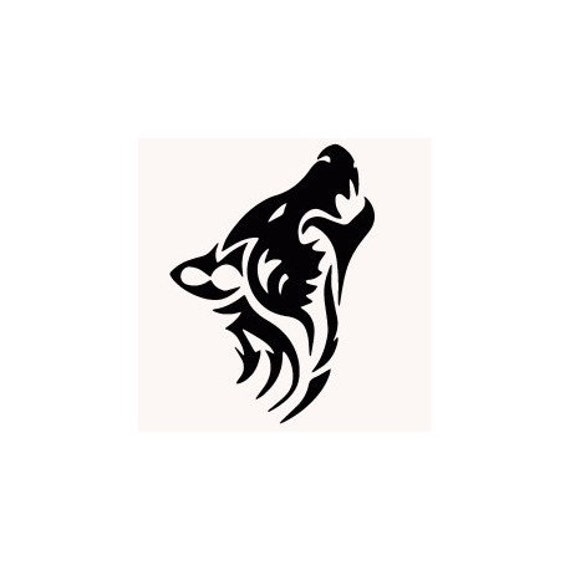Wolf Tattoo Cdr Dxf Vector Layered Cut File Silhouette Cameo Etsy