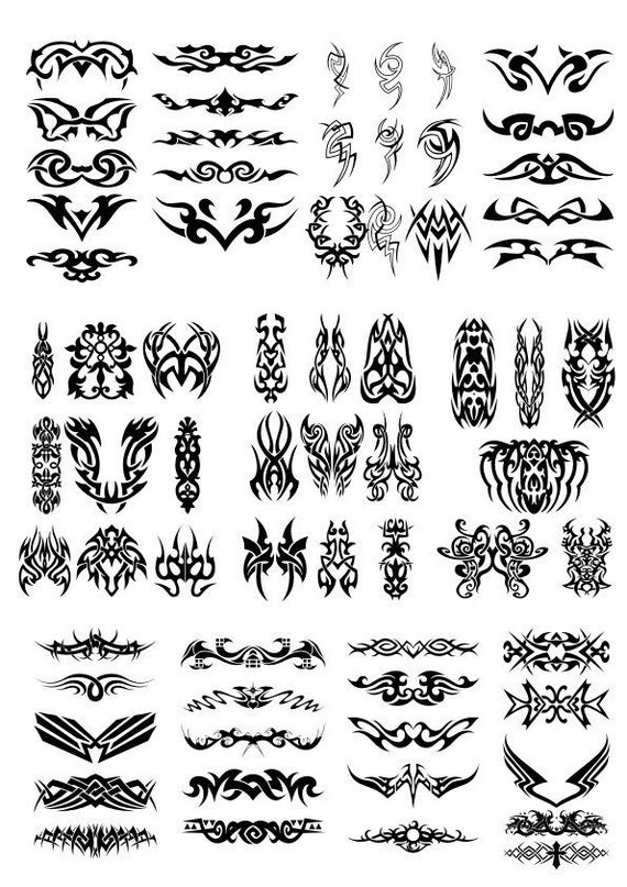 Download Tattoo Tribal Cdr Dxf Svg Vector Layered Cut File Silhouette Etsy