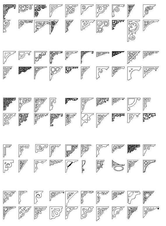 100 scroll saw shelf bracket patterns Cut Svg Dxf Files Laser Etsy