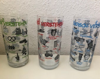 3er Set Gläser 0,5 l Badisch Verstehen 1 bis 3