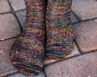 Chaussettes Secret Garden par Crazy Sock Lady Designs - Patron PDF