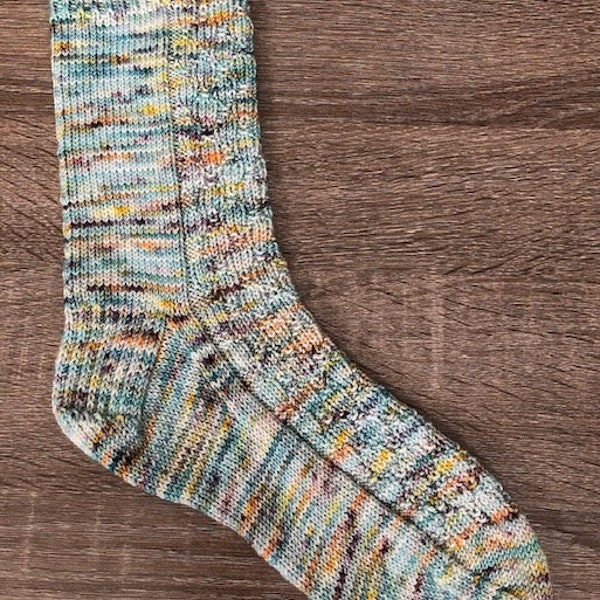 The Shallow Sock Knitting Pattern by Crazy Sock Lady Designs, PDF Pattern