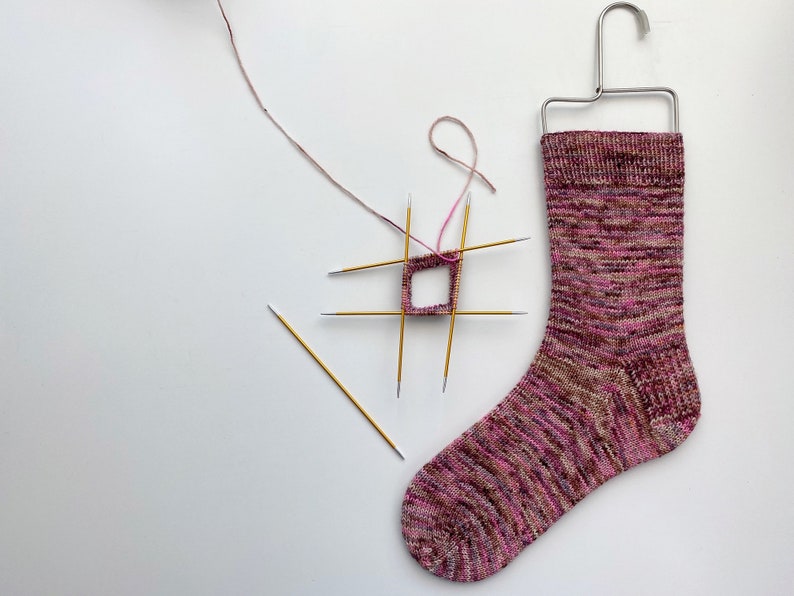 Vanilla Socks on DPNs PDF Pattern by Crazy Sock Lady Designs image 1