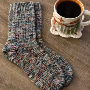Morning Coffee Sock Knitting Pattern by Crazy Sock Lady Designs, PDF Pattern image 3