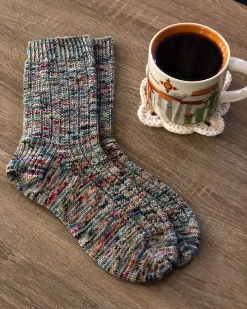 Morning Coffee Sock Knitting Pattern by Crazy Sock Lady Designs, PDF Pattern image 3