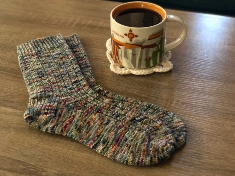 Morning Coffee Sock Knitting Pattern by Crazy Sock Lady Designs, PDF Pattern image 2