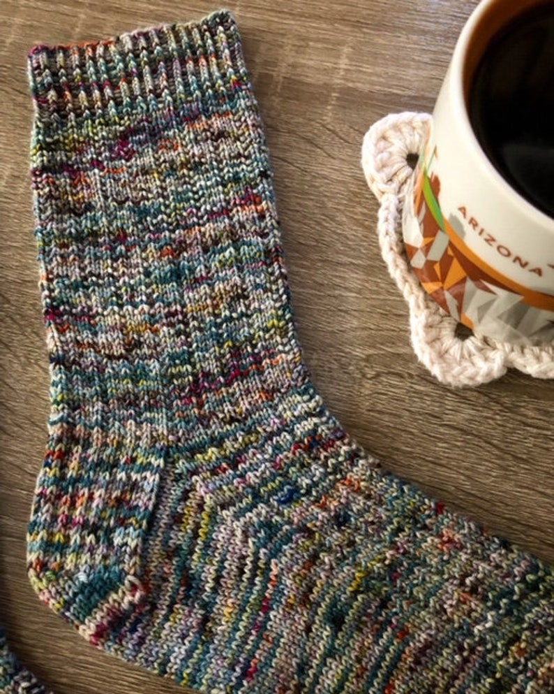 Morning Coffee Sock Knitting Pattern by Crazy Sock Lady Designs, PDF Pattern image 5