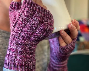 Sweetheart Fingerless Mitts by Crazy Sock Lady Designs - PDF Pattern