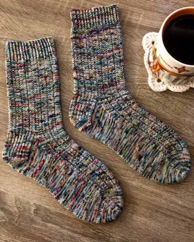 Morning Coffee Sock Knitting Pattern by Crazy Sock Lady Designs, PDF Pattern image 1