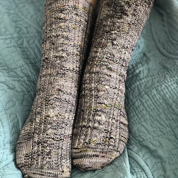 PDF On The Hill Socks Knitting Pattern by Crazy Sock Lady Designs