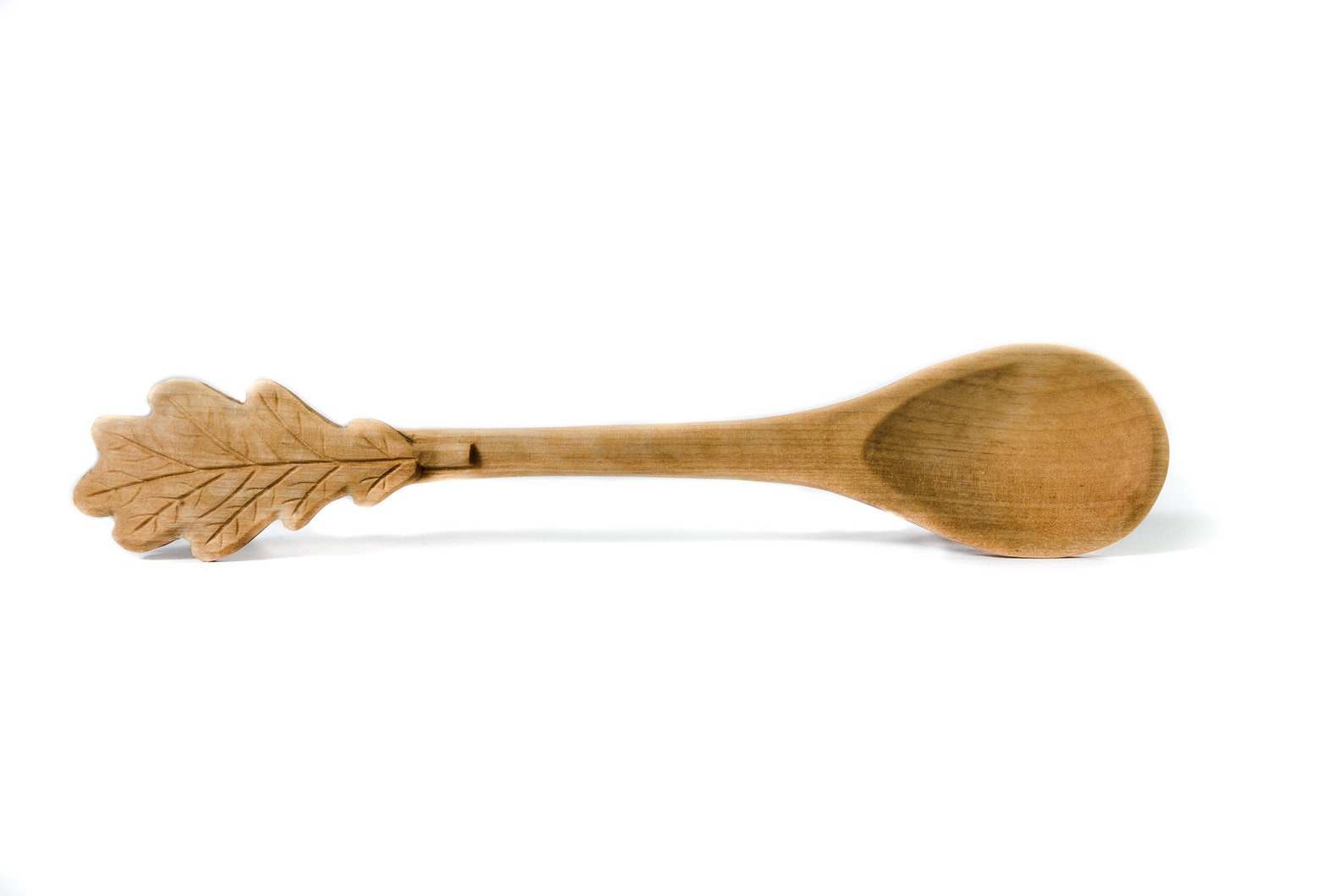Hand Carved Oak Leaf Shaped Wooden Spoon of Birch Kitchen Etsy UK