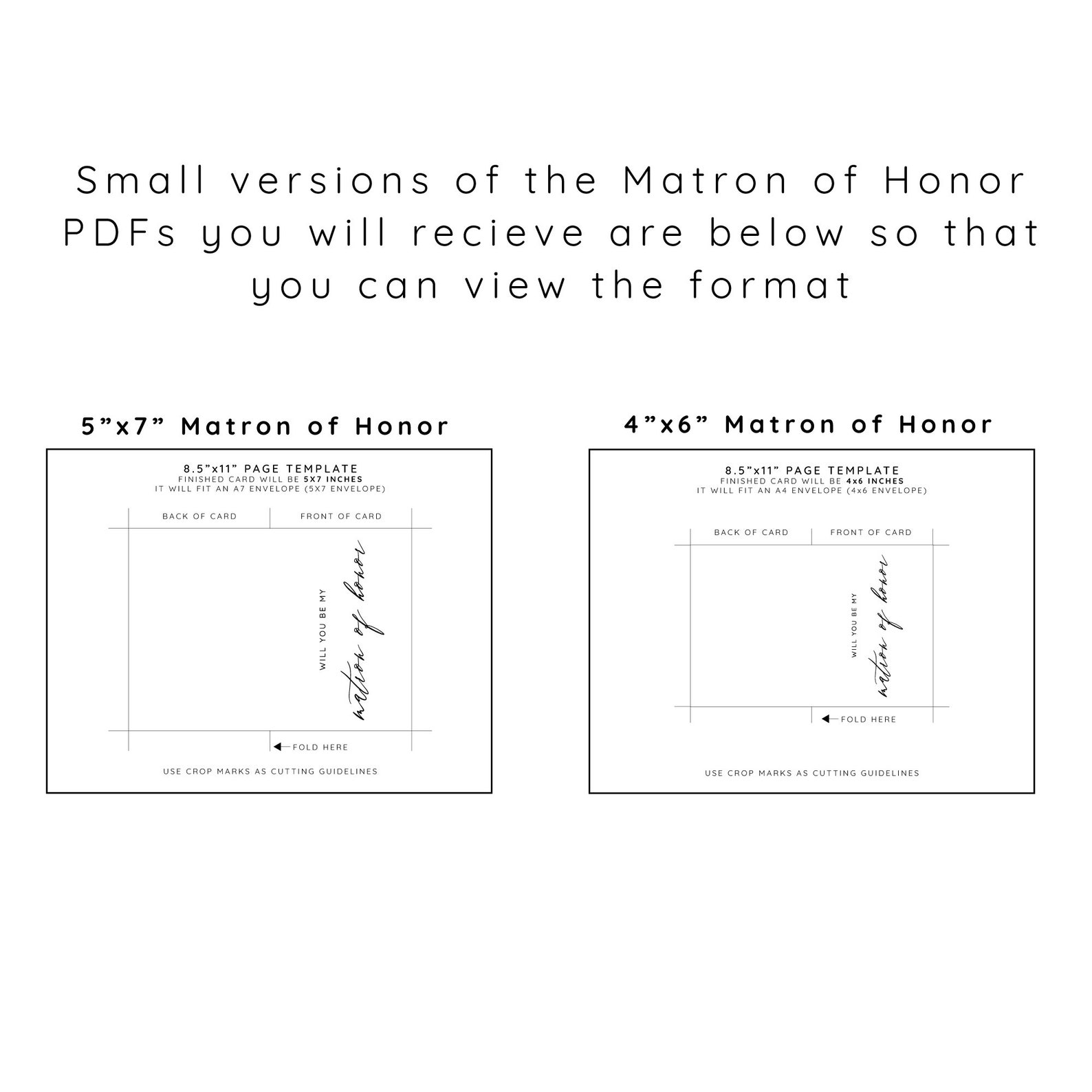 Matron of Honor Proposal Cards Will You Be My Matron of - Etsy