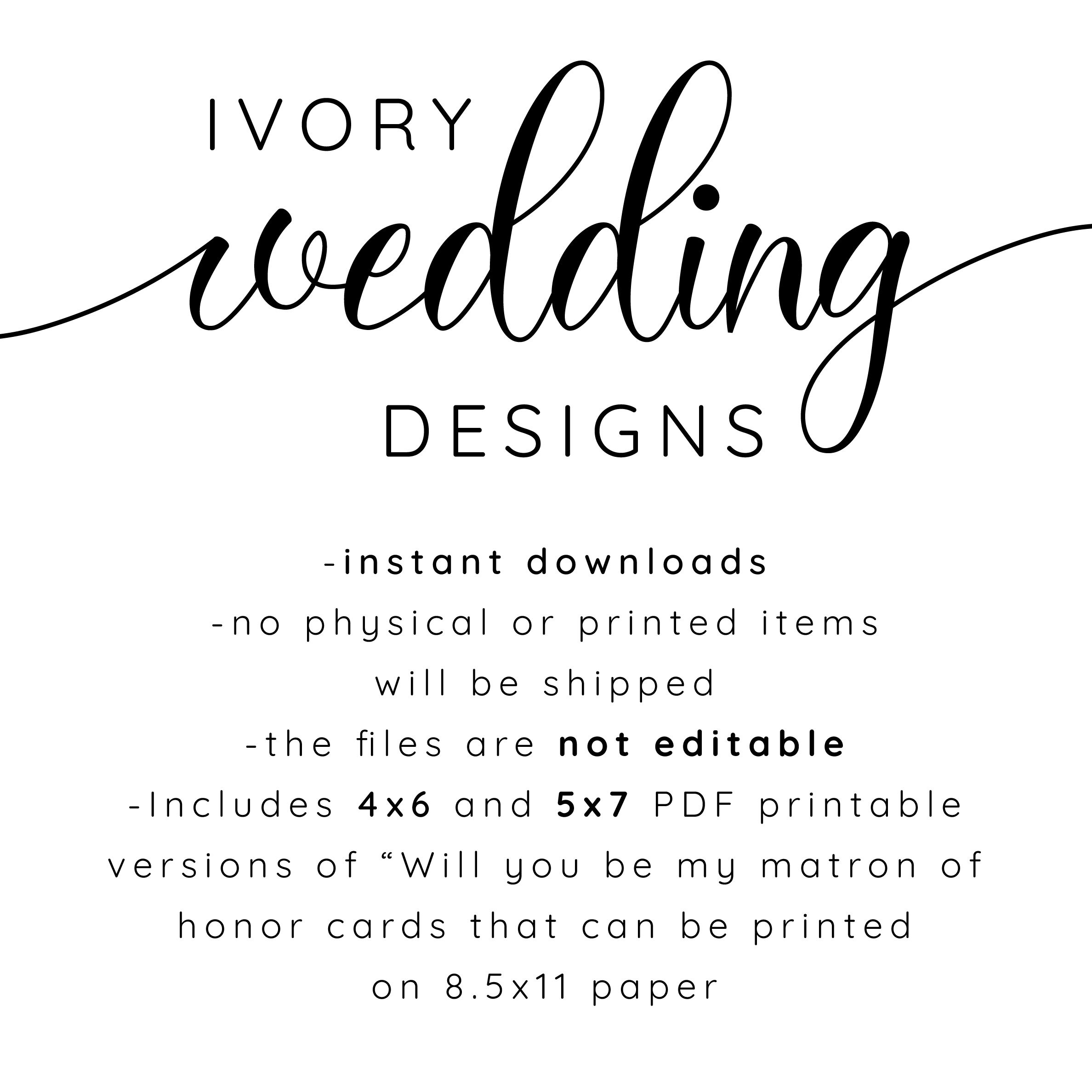 Matron of Honor Proposal Cards Will You Be My Matron of - Etsy