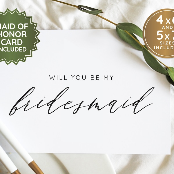 Bridesmaid Maid of Honor Proposal Cards, Maid of Honor Proposal, Will you be my Bridesmaid Card, Will you be my Maid of Honour printable