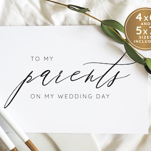 Aan mijn ouders-kaart, afdrukbare trouwdagkaart, op onze trouwdagkaart, DIY aan mijn ouders-kaart, afdrukbare bedankkaart, kaart voor ouders
