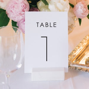 Printable Table Numbers - Wedding Table Numbers - Table Number Template - Minimalist - Modern Table Numbers - Instant Download |