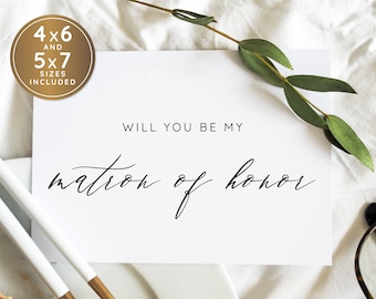 Matron of Honor Proposal Cards - Will you be my Matron of Honor Proposal - Will you be my Matron of Honor printable