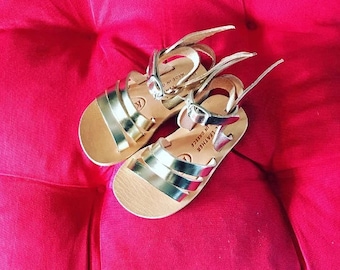 Sandalias de cuero para niños, Sandalias decoradas para niños, Sandalias boho para niños, Sandalias para bebés, Sandales Bebe, Sandales Filles "Ermis"