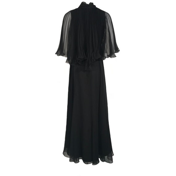 Vintage 1960's Pleated Chiffon Cape Gown - 2 - image 4