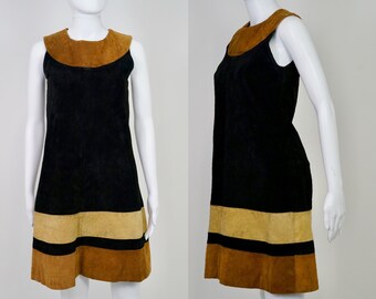 Vintage 1960s Mod Suede/Leather Dress - 2