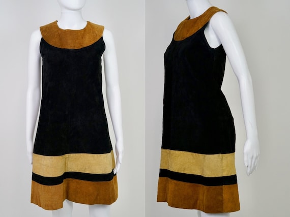 Vintage 1960s Mod Suede/Leather Dress - 2 - image 1