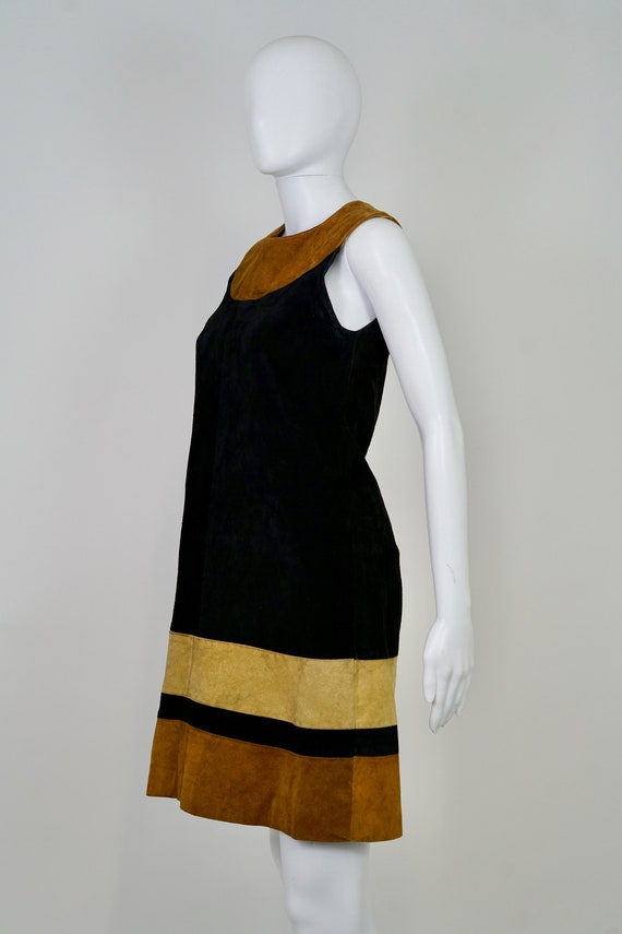 Vintage 1960s Mod Suede/Leather Dress - 2 - image 3