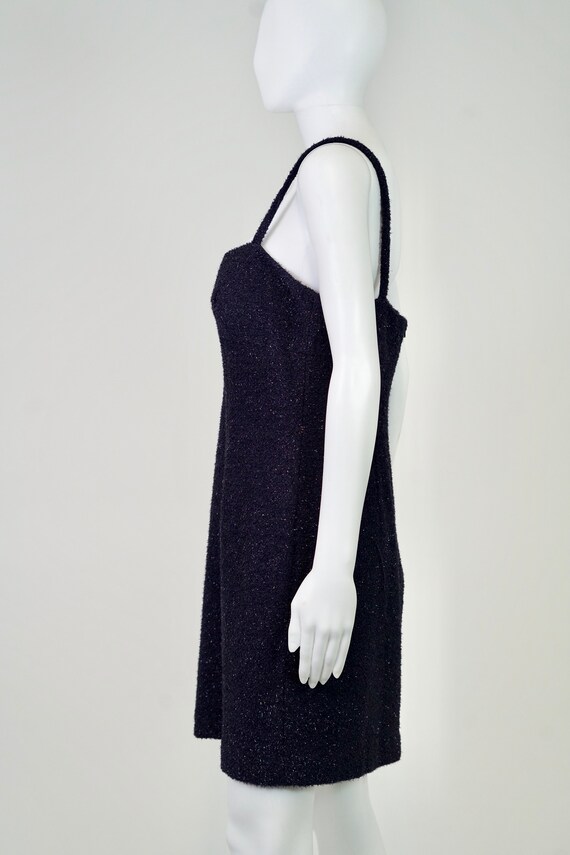 Vintage 1990s Fuzzy Shimmer Purple Mini Dress - 14 - image 5