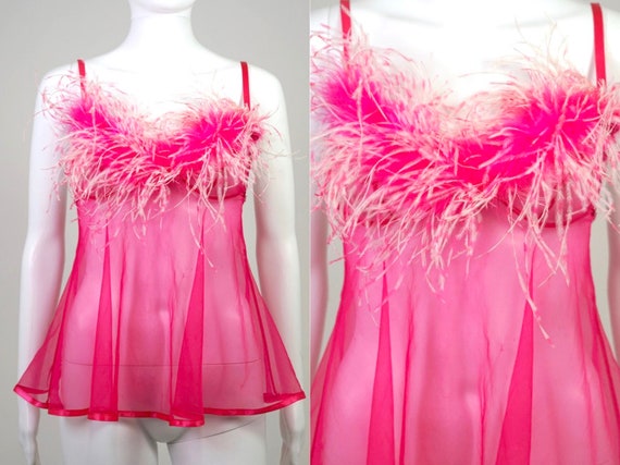 Pink cheap feather babydoll