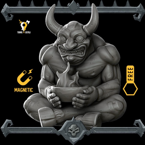 Demon Idol miniature compatible with Dungeons and dragons, Dnd, pathfinder and other RPG tabletop game