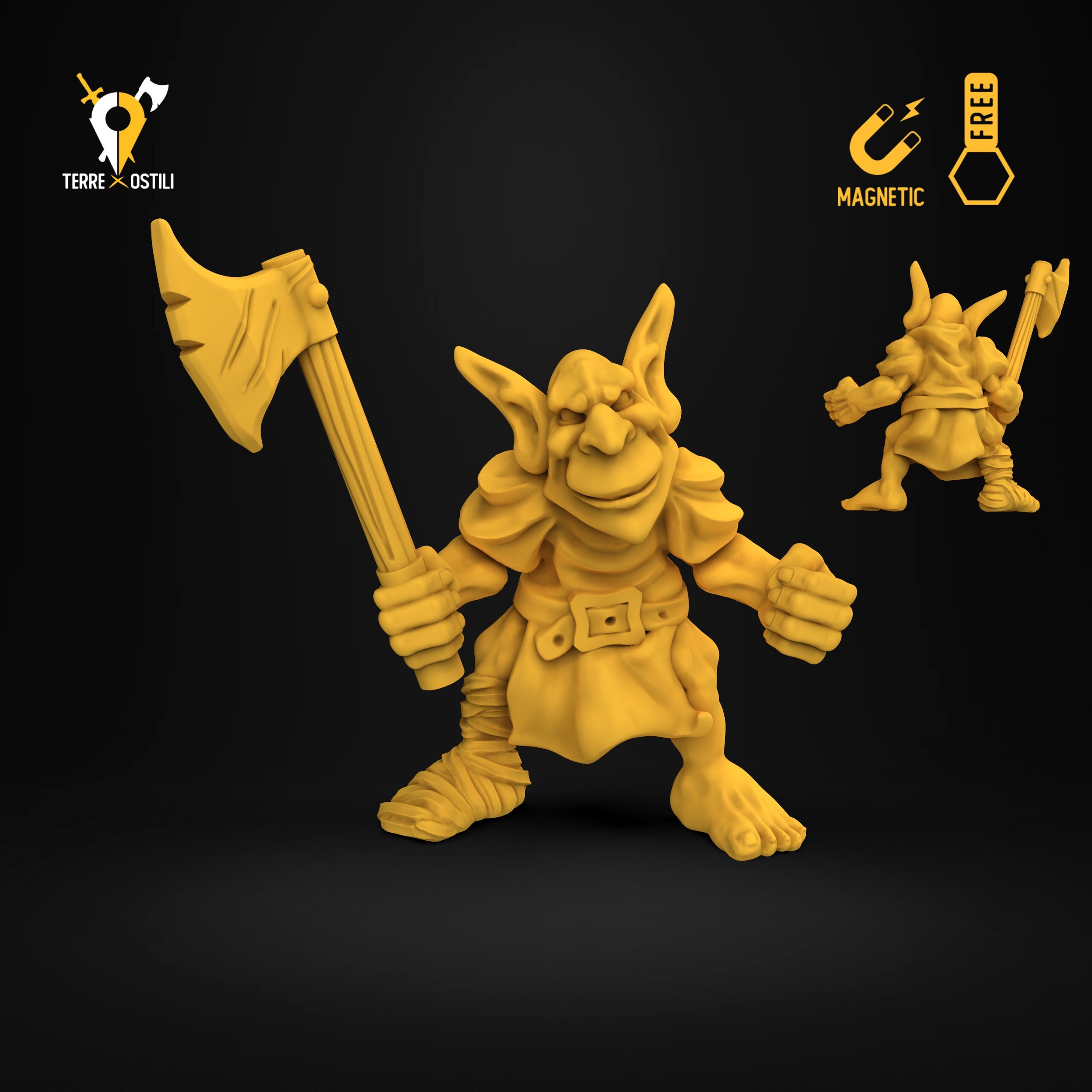 Goblin axe warrior heroquest miniature Dungeons and dragons, DnD , Age