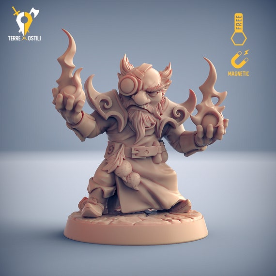 Héros et monstres : 6 figurines de jeu environ 6 cm : sorcier