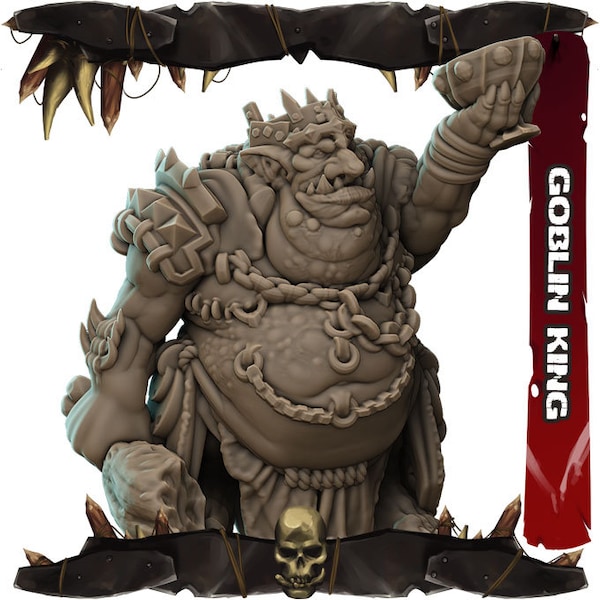 Goblin re sovrano tiranno nobile miniatura compatibile con DnD, Dungeons and dragons, GDR miniatura per giochi da tavolo