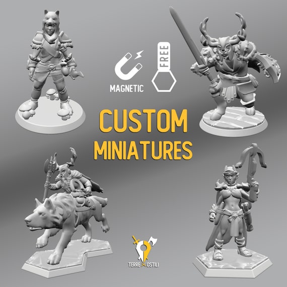 Custom Made D&D RPG Heroes Resin Magnetic Miniatures - Etsy UK