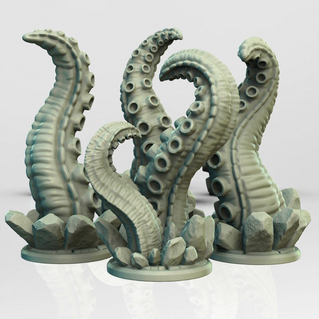 Tentacle Cthulhu Old One Depths Monster Set 4x Tentacles Miniature 3d Compatible Dungeons and