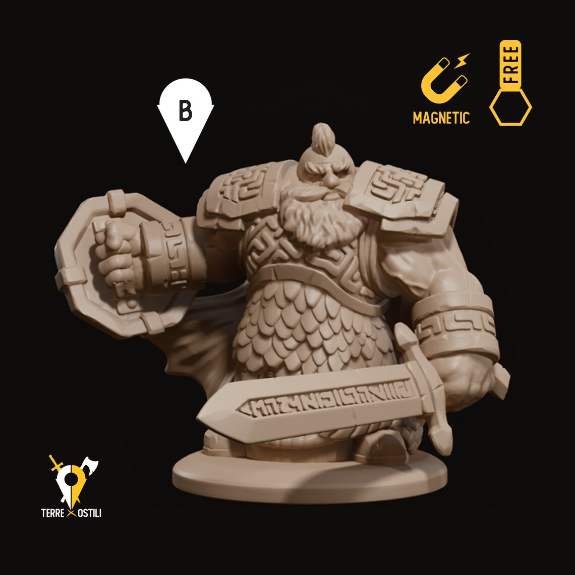 d&d dwarf fighter miniature