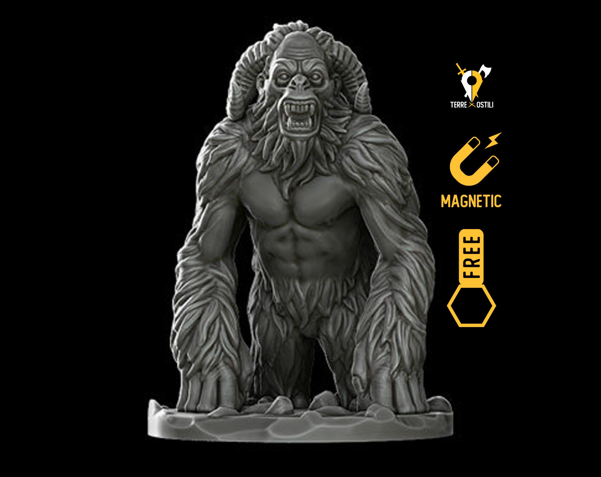 Yeti miniature Dungeons and dragons, DnD , Age of Sigmar, W40k, 9th Age, kow, mordheim | RPG
