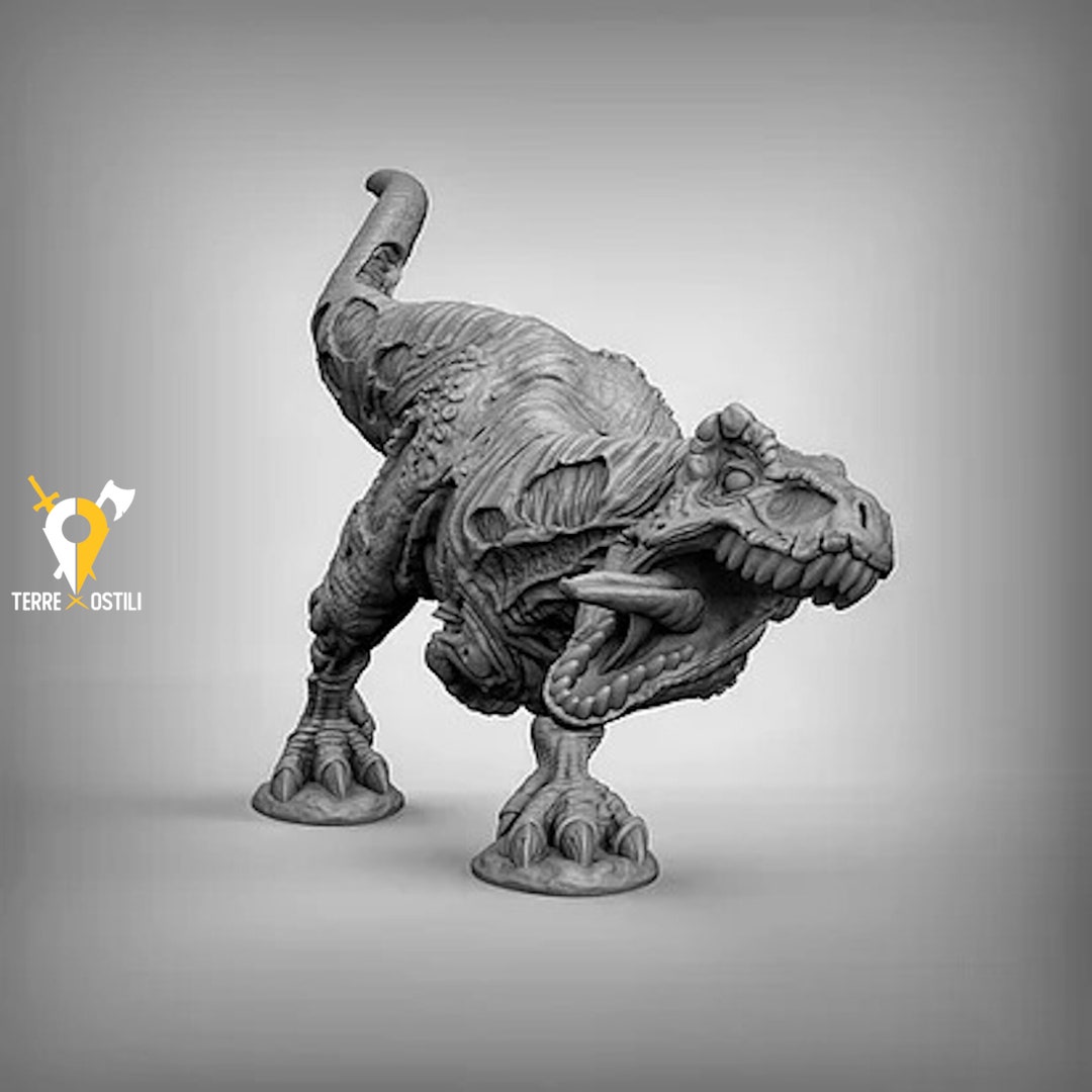 Tyrannosaurus Zombie Dinosaur Miniature 3d Compatible With Etsy