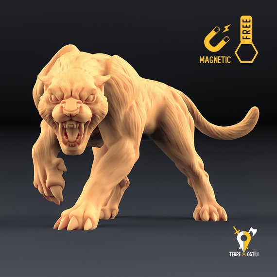 Panther Jaguar Cougar Beast Miniature 3d Compatible With Dungeons