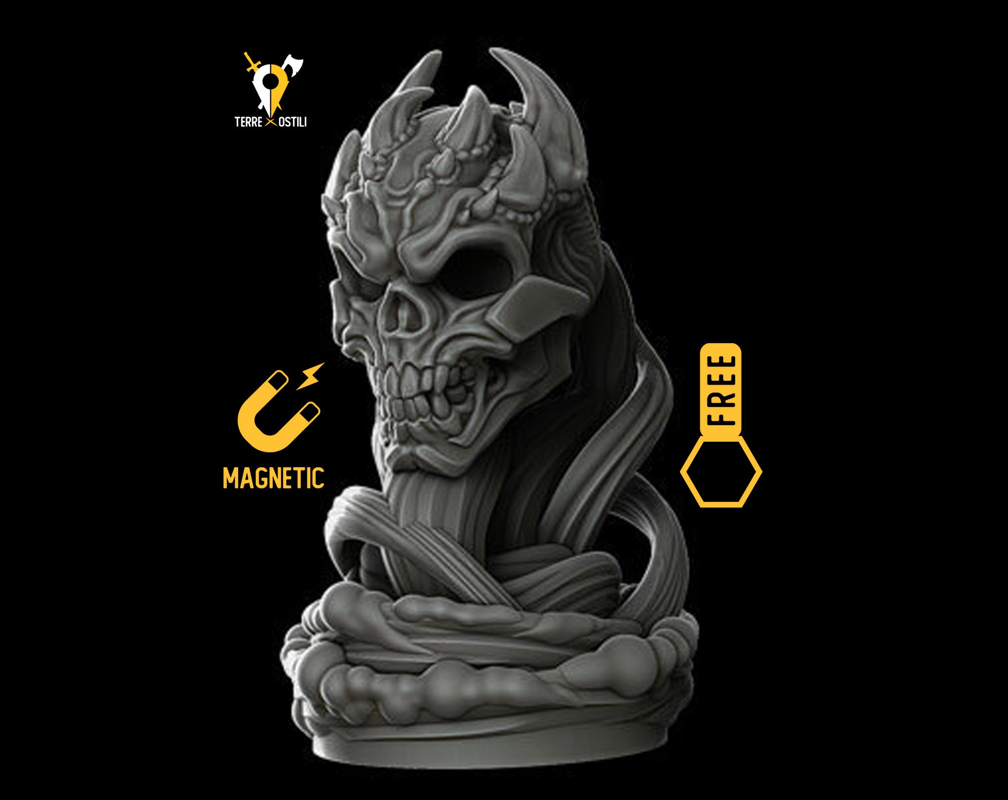 Demilich flameskull miniature Dungeons and dragons DnD Age | Etsy
