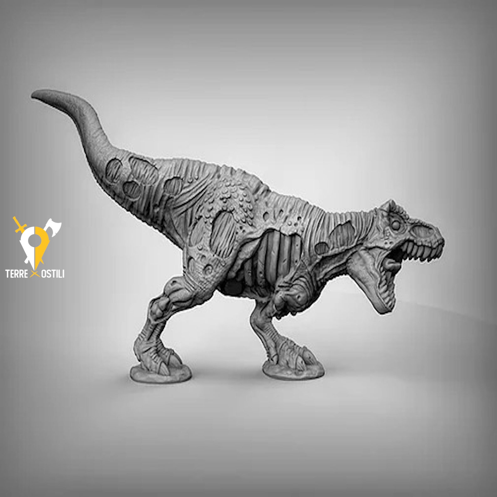 Tyrannosaurus Zombie Dinosaur Miniature 3d Compatible With Etsy