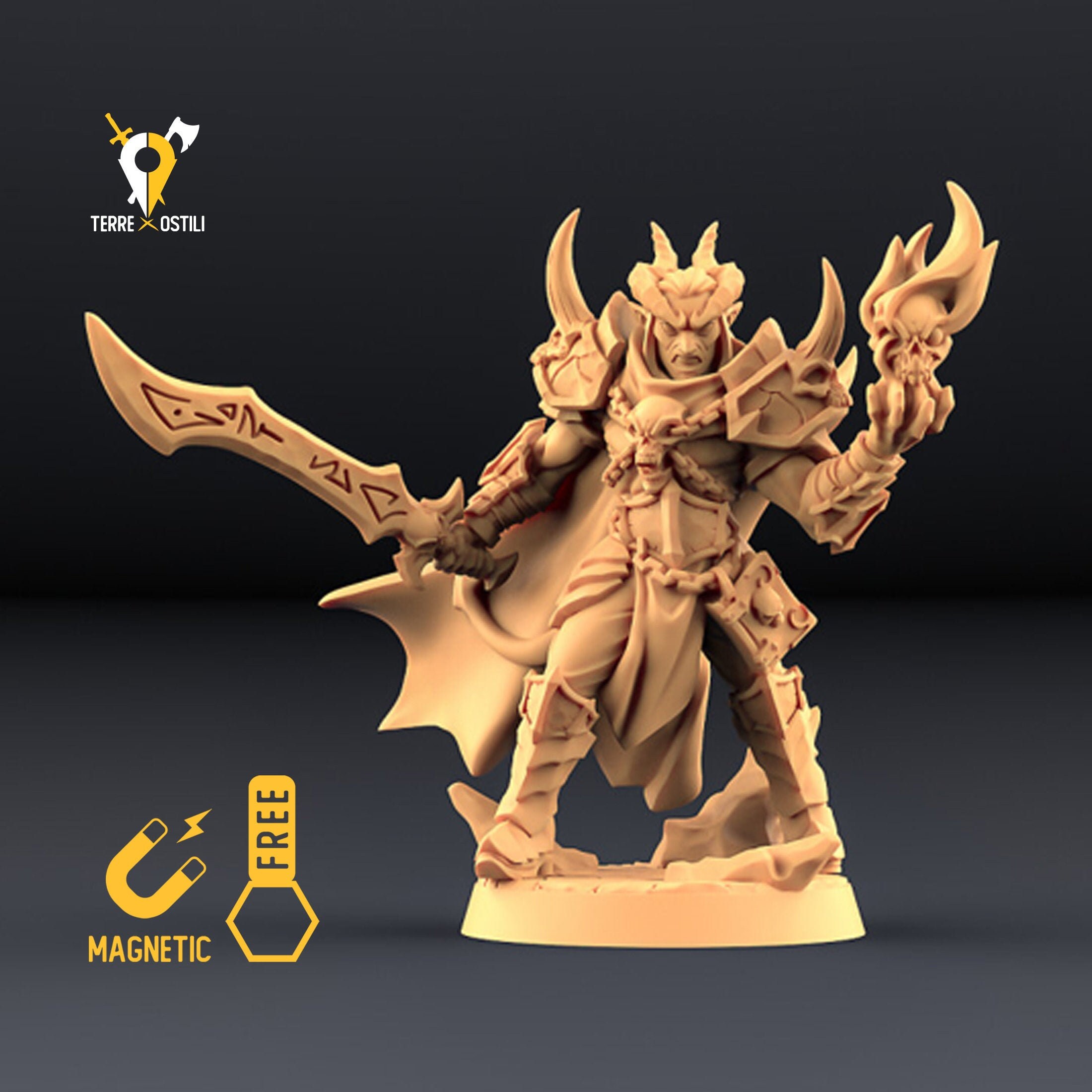 Abyss Slayer Miniature Tiefling Warlock Dungeons And Dragons Etsy Sweden