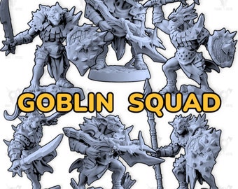 Goblin squad goblin warrior hobgoblin miniature 3d perfect for Dungeons and dragons, Dnd, pathfinder, miniature painted primed by hand