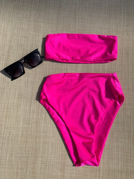 pink high waisted bikini