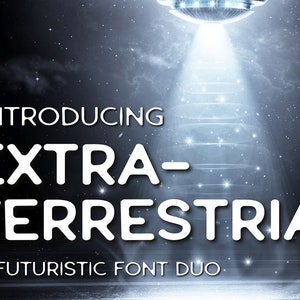 Extraterrestrial Font, halloween font, Fonts for Cricut, display font, Futuristic font, space font, sci-fi font, modern font, block font,