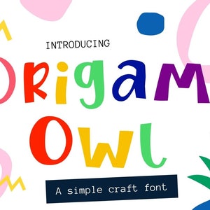 Origami Font, cricut font, kids font, fonts for cricut, handwritten font, procreate font, playful font, modern font, funky font, heavy font