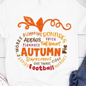 Otoño calabaza Word Art svg, calabaza de otoño svg, calabaza svg, SVG de Acción de Gracias, camisa de Acción de Gracias svg, otoño svg, archivos svg para cricut