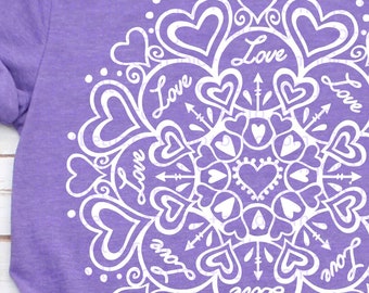 Mandala Svg, Svg, Mandala, Zentangle svg, Love Mandala svg, Love Svg, Valentines Svg, Wedding Svg, Valtnines Day Svg, Fichiers Svg pour Cricut