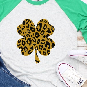 Leopard Print Shamrock Svg, Shamrock SVG Bundle, Shamrock Svg, St Patricks day svg, Blessed Svg, st patrick&#39;s svg, lucky svg file