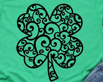 Swirly Shamrock Svg, Shamrock SVG Bundle, Patterned Shamrock Svg, Shamrock Svg, St Patricks day svg, Blessed Svg, st patrick's svg